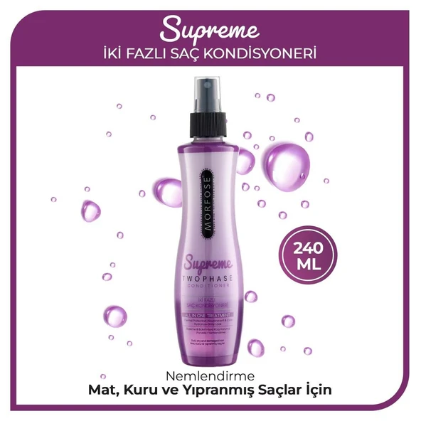 Morfose Sıvı Saç Kremi Supreme Fön Suyu 240 Ml Mor Çift Fazlı ürün görseli 1