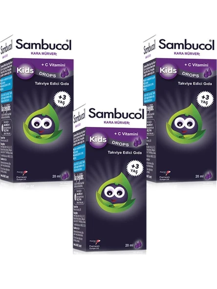 Sambucol Kids Drops 20 Ml 3'Lü PAKET (SKT:02/2026) ürün görseli 1