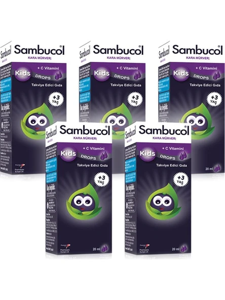 Sambucol Kids Drops 20 Ml 5'Li PAKET (SKT:02/2026) ürün görseli 1