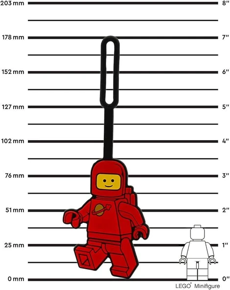 Lego Spaceman Silicone Bag Tag - Red 53498 - Resim 3