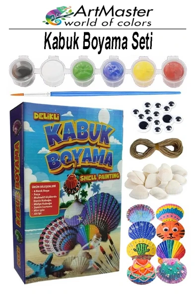 Deniz Kabuğu Boyama Seti 1 Paket Deniz Kabuk Midye Boyama Sanatsal Hobi Boyama Akrilik Boya Fırça ürün görseli 1