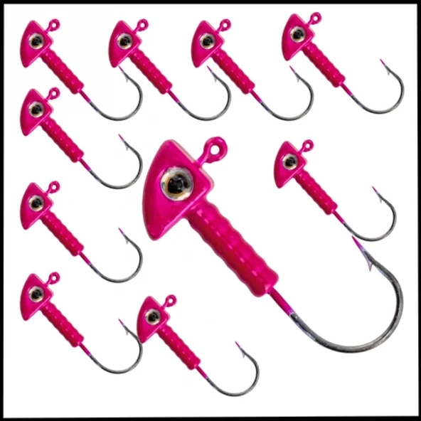 Uyguna-Yakala Pembe - 8 Gr  Zoka - Kurşunlu Olta İğnesi  - 10 Adet-ALA.239 ürün görseli 1
