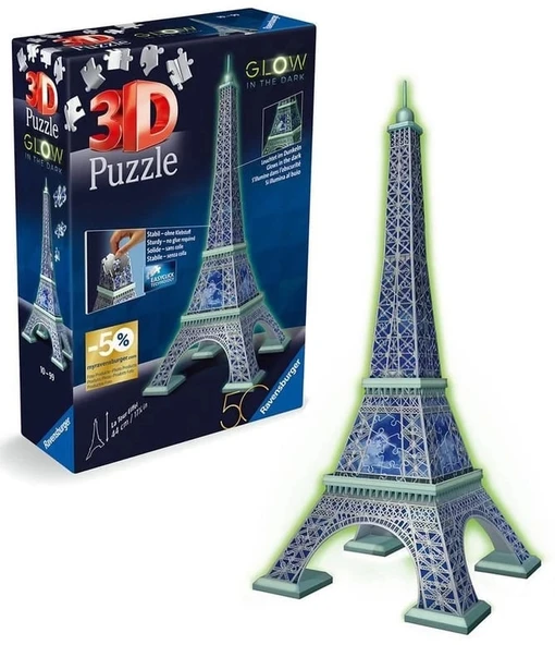 Ravensburger Karanlıkta Parlayan 3D Puzzle Eyfel ürün görseli 1