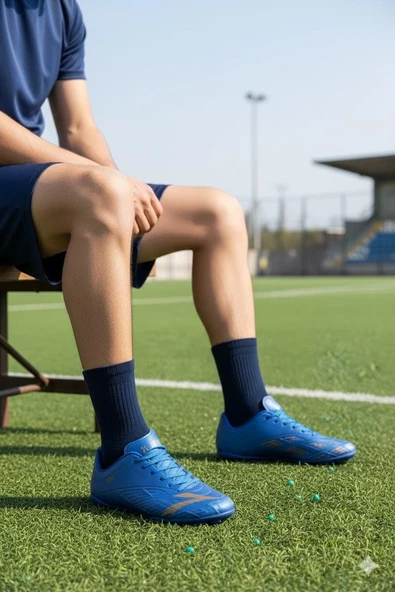 Lig Titan Saks Mavi Orjinal Ürün Çim Saha Halı Saha Erkek Futbol Ayakkabı ürün görseli 1