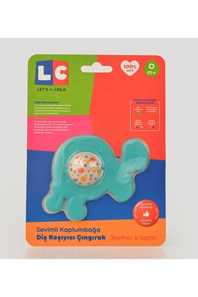 30862-LC Kanz Sevimli Kaplumbağa Diş Kaşıyıcı Çıngırak ürün görseli 1
