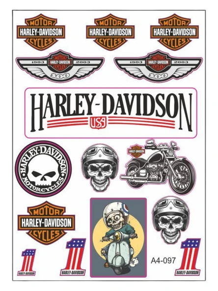 HARLEY DAVİDSON MOTOSİKLET STİCKER SETİ ürün görseli 1