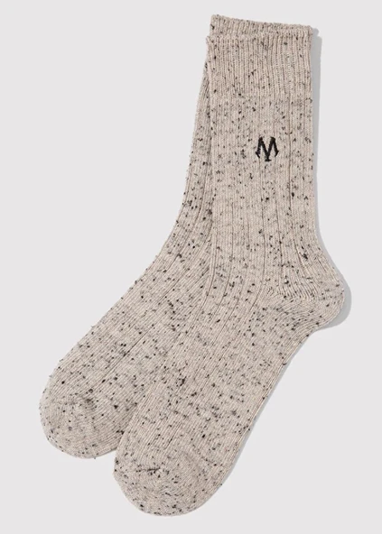 Mavi M Logo Nakışlı Unisex Çorap - Resim 5
