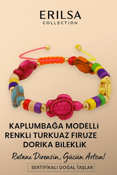Sertifikalı Kaplumbağa Dorika Turkuaz Firuze Taşı Bileklik – Direncini Artır Hayat Enerjini Koru ürün görseli 1