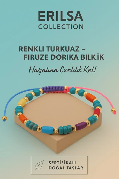 Sertifikalı RenkliDorika  Firuze Turkuaz Taşı Bileklik – Pozitif Enerjini Hisset, Ruhunu Parla ürün görseli 1
