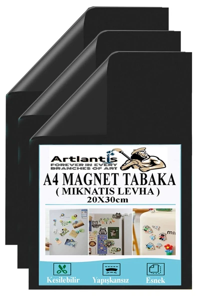 A4 Magnet Tabaka 3 Adet Manyetik Mıknatıs Levha 20x30 cm Esnek Kaliteli Foto Magnet Fotoğraf Resim Metal Yüzeye Yapışma ürün görseli 1