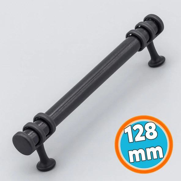 Mobilya Mutfak Dolabı Çekmece Dolap Kulpları Kapak Kulpu Kulbu Siyah 128 Mm Metal Kulp ürün görseli 1