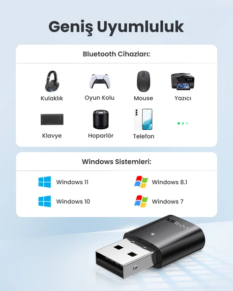 UGREEN Bluetooth Adaptör, 80889 - Resim 4