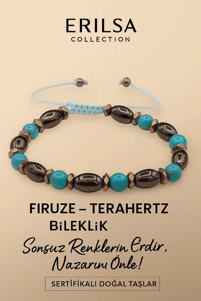 Sertifikalı Firuze Terahertz Taşı Bileklik – Sonsuz Enerjini Hisset, Nazarını Koruma Altına Al ürün görseli 1