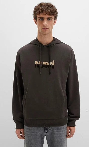 Mavi 0S10395 Logo Baskılı Kapüşonlu Erkek Sweatshirt ürün görseli 1