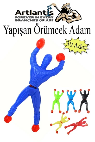 Yapışkanlı Örümcek Adam 30 Adet Cama Duvara Yapışan Örümcek Adam Akrobat Örümcek Adam Okul Hediyelik Karne Hediyesi ürün görseli 1