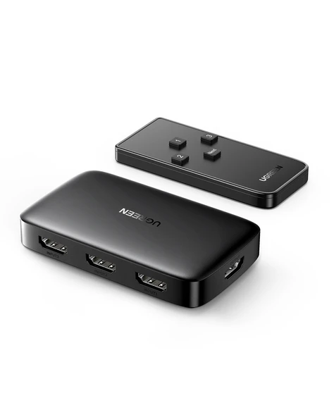 UGREEN 3-in-1 4K@30Hz HDMI Uzaktan Kumandalı Switch, 80125 ürün görseli 1