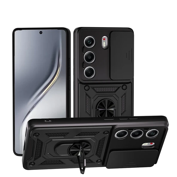 Gpack Tecno Camon 40 uyumlu Kılıf Pars Sürgülü Kamera Korumalı Yüzüklü Sert Silikon ürün görseli 1