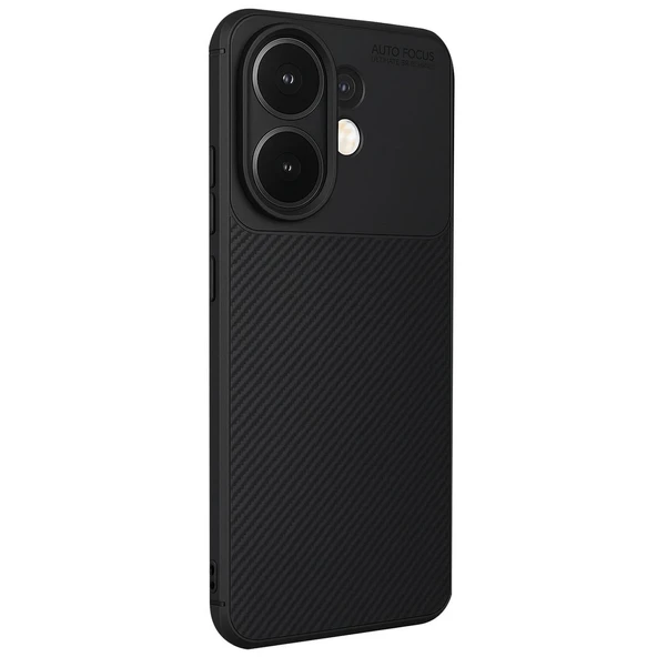 Gpack Vivo V60 5G uyumlu Kılıf Negro Karbon Görünümlü Silikon ürün görseli 1
