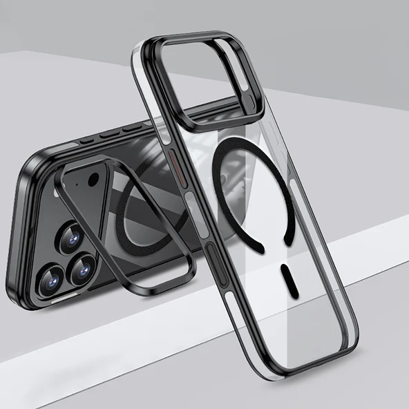 Gpack iPhone 17 Pro uyumlu Kılıf Wlons Magsafeli Renkli Çerçeve Standlı Efsane Kapak ürün görseli 1