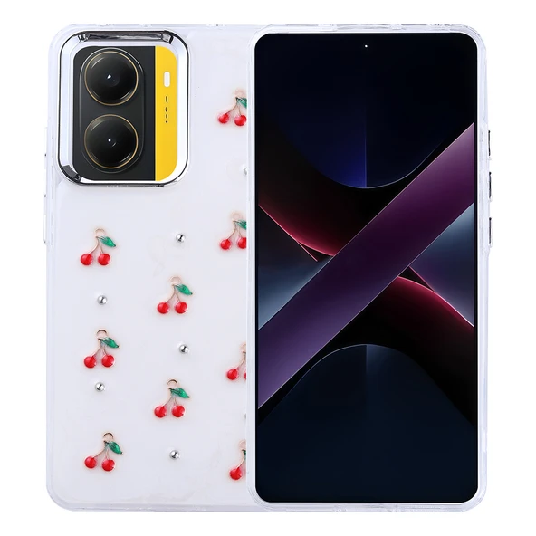 Gpack Xiaomi Poco X7 Pro uyumlu Kılıf Kenarlar Airbagli Simli Şeffaf Kutup Kapak ürün görseli 1