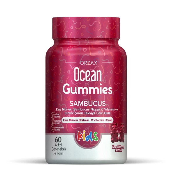 Ocean Gummies Sambucus Kids 60 Adet Çiğnenebilir Jel Form ürün görseli 1