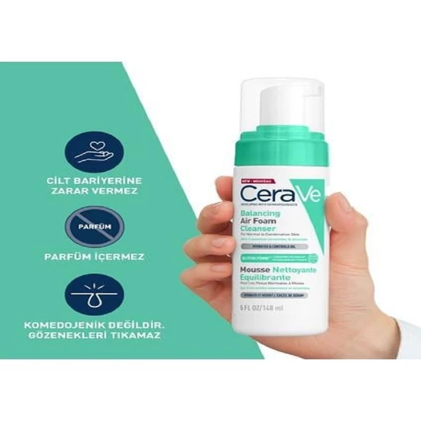 Cerave Balancing Air Foam Cleanser 148 ml ürün görseli 1