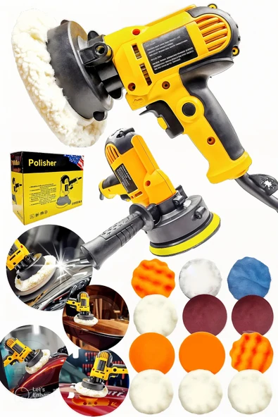 Alman Seri Tam Profesyonel 15 Parça Set 125 Mm Zımpara Araba Pasta Cila Polisaj Makinesi... ürün görseli 1