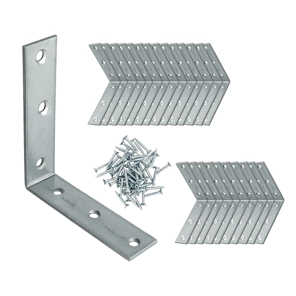 Mobilya Dolap Duvar Sabitleme 50 ADET Metal Köşebent 60x60x15 mm Bağlantı Aparatı L Demiri Gönye ürün görseli 1