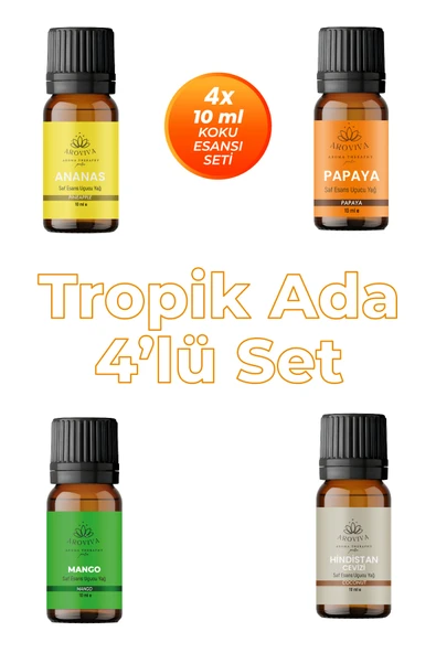 Tropik Ada 4'lü Set Oda Kokusu Esansı - Egzotik Kaçış (4x10ml) ürün görseli 1