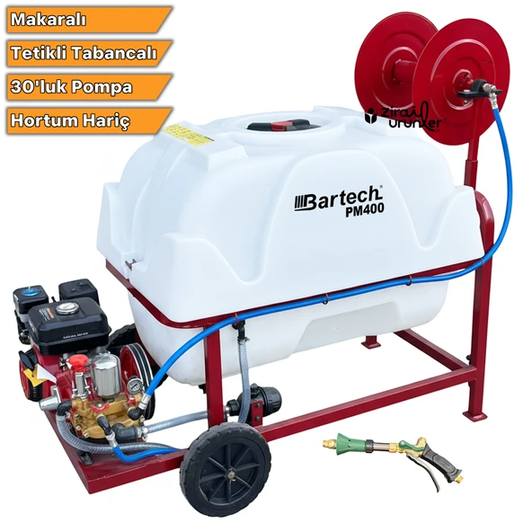 Bartech PM400 İlaçlama Tankı Tetikli Tabanca 400LT 30 luk Pompa Hortumsuz ürün görseli 1