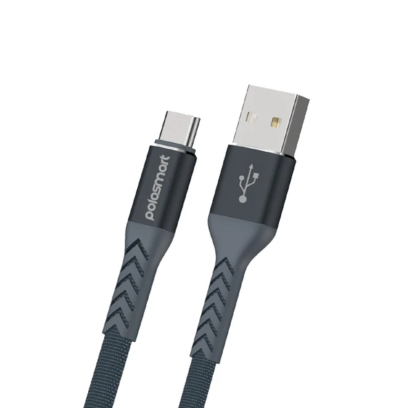 Polosmart PSM116 Type-C Şarj ve Data Kablosu 1.2 Metre Gri ürün görseli 1