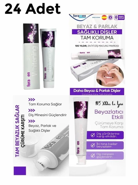 Foramen 24 Adet Whitening Beyazlatıcı Büyük Boy Diş Macunu 125 gr ürün görseli 1