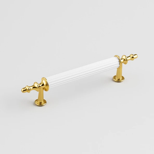 Ovacık Gold Altın Beyaz 96 mm Metal Kulp Mobilya Çekmece Dolap Kapak Kulpu Dayanıklı Kulbu Kulpları ürün görseli 1