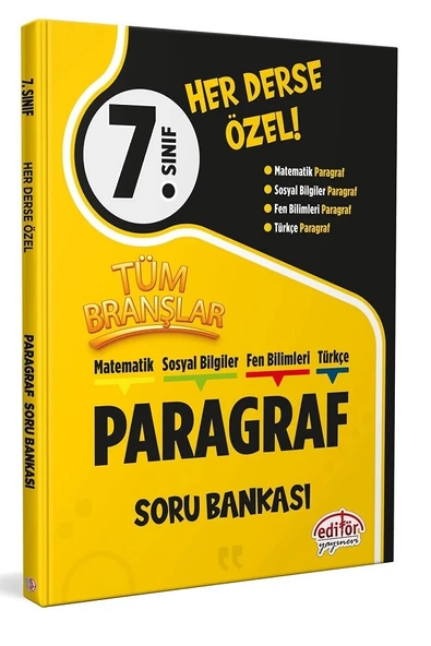 7.Sınıf Her Derse Özel Matematik-Sosyal Bilgiler-Fen Bilimleri-Türkçe Paragraf Soru Bankası ürün görseli 1