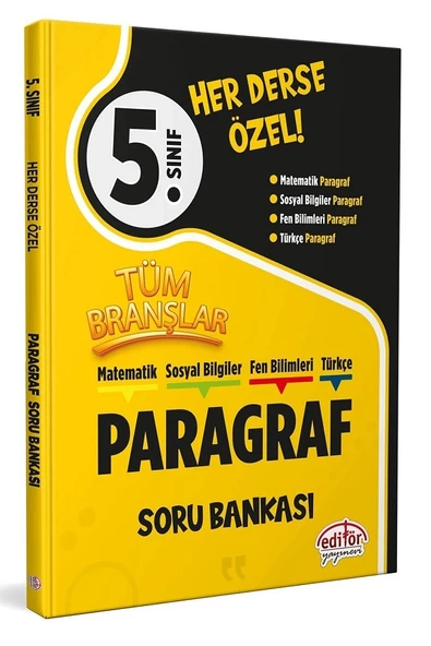 5.Sınıf Her Derse Özel Matematik-Sosyal Bilgiler-Fen Bilimleri-Türkçe Paragraf Soru Bankası ürün görseli 1