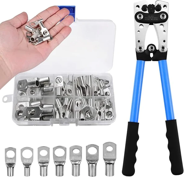 HX-50B AKÜ KABLO SIKMA PENSESİ (6–50 MM², 60 TERMİNAL) ürün görseli 1