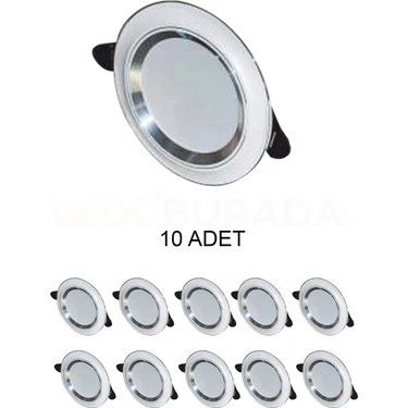 Cata Ct 5257 Beyaz Kasa Zebra LED Spot 6W 3 Renkli 10 ADET ürün görseli 1