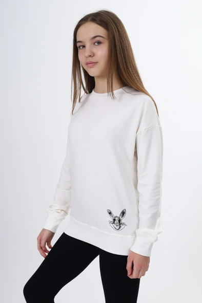 Toontoy Kız Çocuk Baskılı Sweatshirt ürün görseli 1