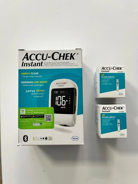 Accu Chek Instant Cihaz + Accu Chek Instant Strip 2 KUTU 50'Li (SKT:05/2027) ürün görseli 1
