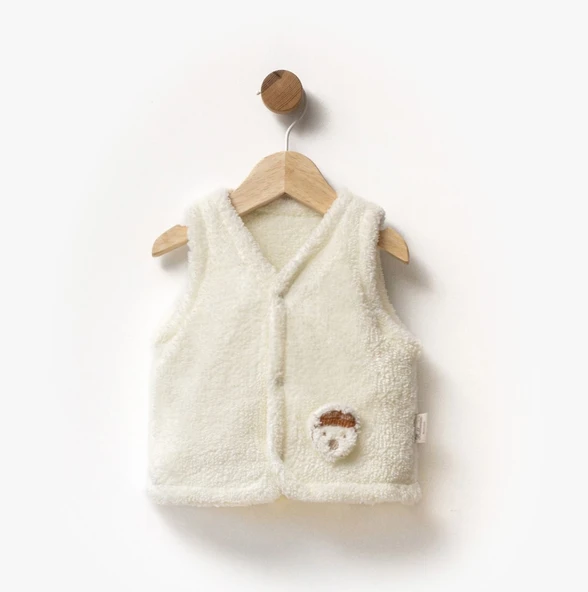 Cozy Krem Peluş Bebek Yeleği ürün görseli 1