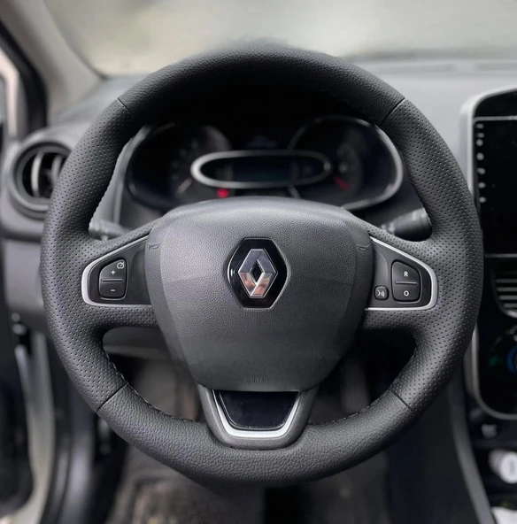 Clio 4 FAZ 2 Yeni nesil Araca özel deri direksiyon kılıfı (A+ kalite) ürün görseli 1
