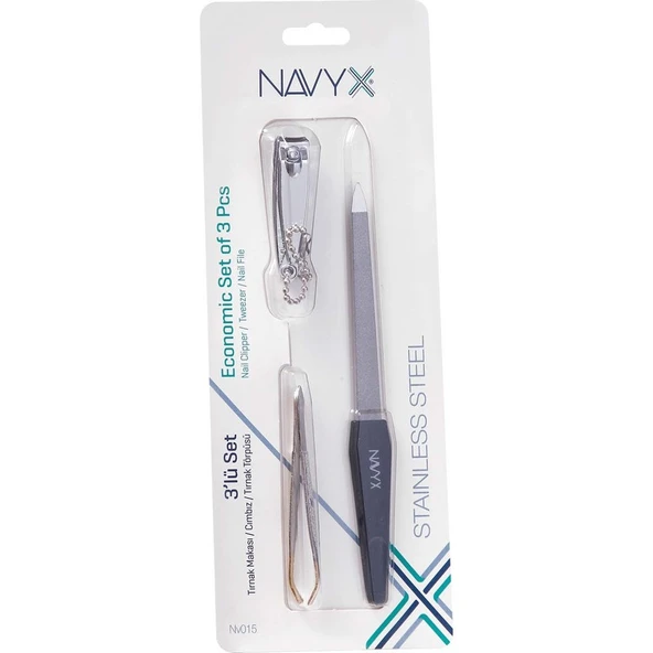 Navyx 3lü Set Tırnak Makası + Cımbız + Törpü ürün görseli 1