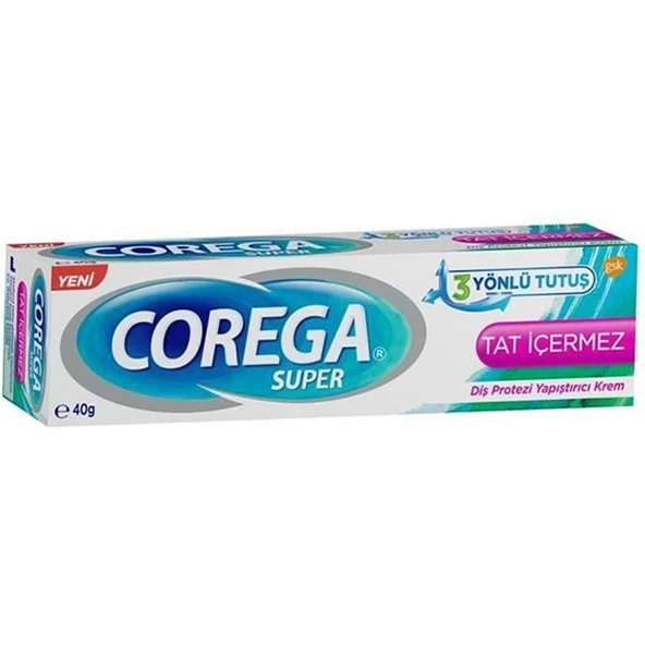 Corega Super Diş Protezi Yapıştırıcı Krem 40 g – Güçlü Tutuş, Tatlandırıcısız ve Glütensiz, Çevre Dostu Formül ürün görseli 1