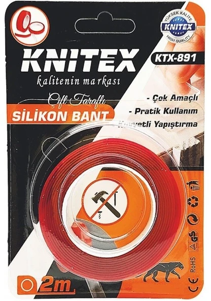Knitex KTX-891 Çift Taraflı Silikon Bant (2 Metre) ürün görseli 1