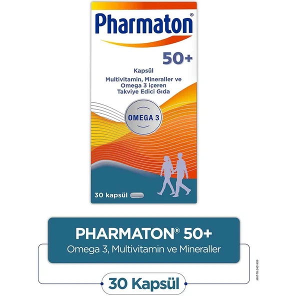 Pharmaton 50 Plus 30 Kapsül - Omega 3, Multivitamin ve Mineraller ürün görseli 1