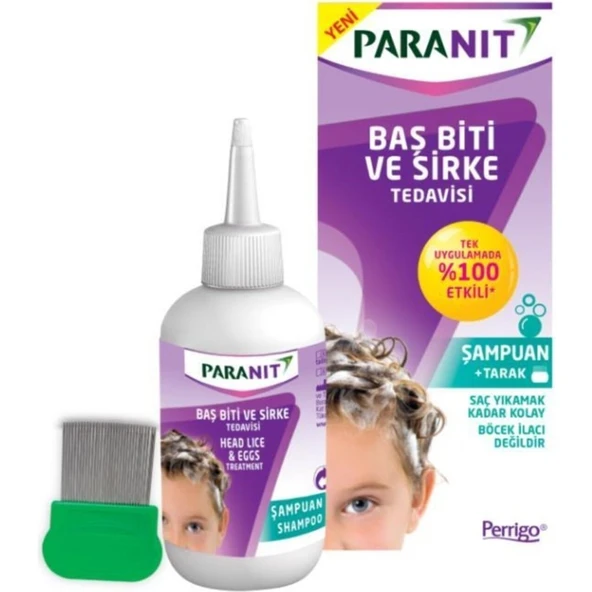 Paranit Bit ve Sirke Tedavisi Şampuanı - Dökülme Önleyici, Vitamin İçeren, Tüm Saç Tiplerine Uygun, Tarak Hediyeli, 100 ml ürün görseli 1