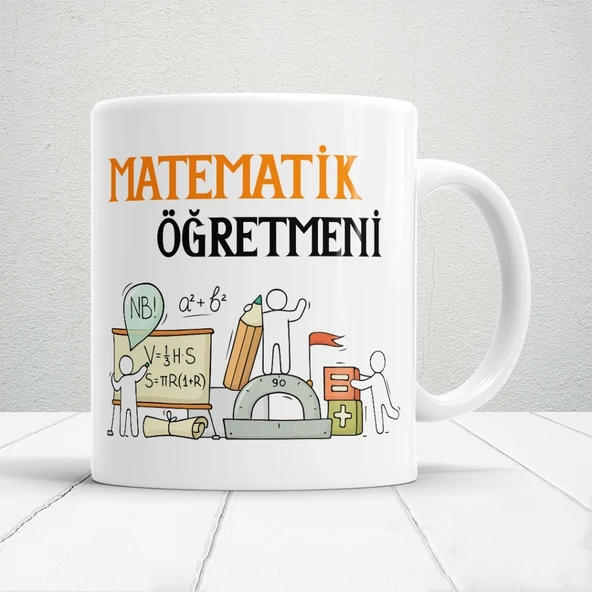 Matematik Öğretmeni Yazılı Öğretmenler Günü Hediyelik Baskılı Kupa ürün görseli 1