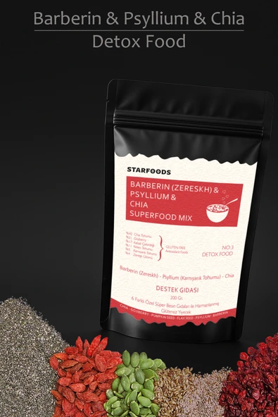 Barberin & Psyllium & Chia Superfood Mix No: 3 Detox Food Detox Destek Gıdası Chia Tohumu ürün görseli 1