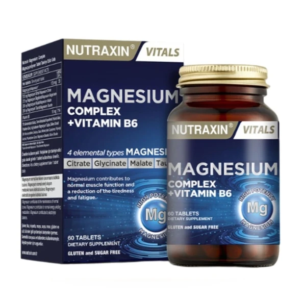 Nutraxin Magnezyum Complex 60 Tablet - 4 Farklı Magnezyum Desteği ürün görseli 1
