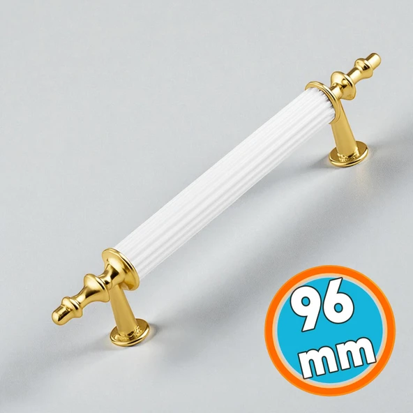 Mobilya Çekmece Dolap Kapak Kulpu Dayanıklı Kulbu Kulpları Gold Altın Beyaz 96 mm Metal Kulp ürün görseli 1